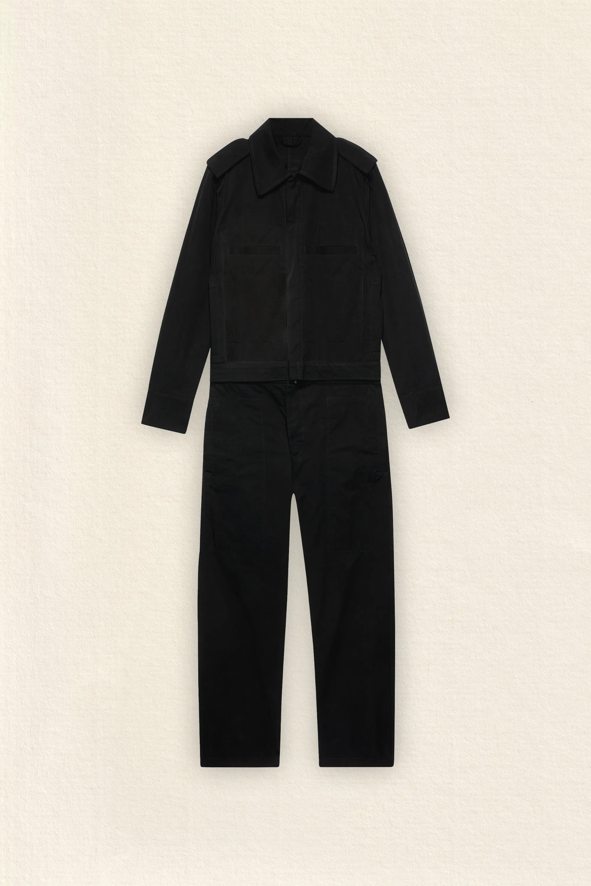 Front view from Sebastien Meunier Versatile Black Cotton Jumpsuit — Chapitre 14 collection