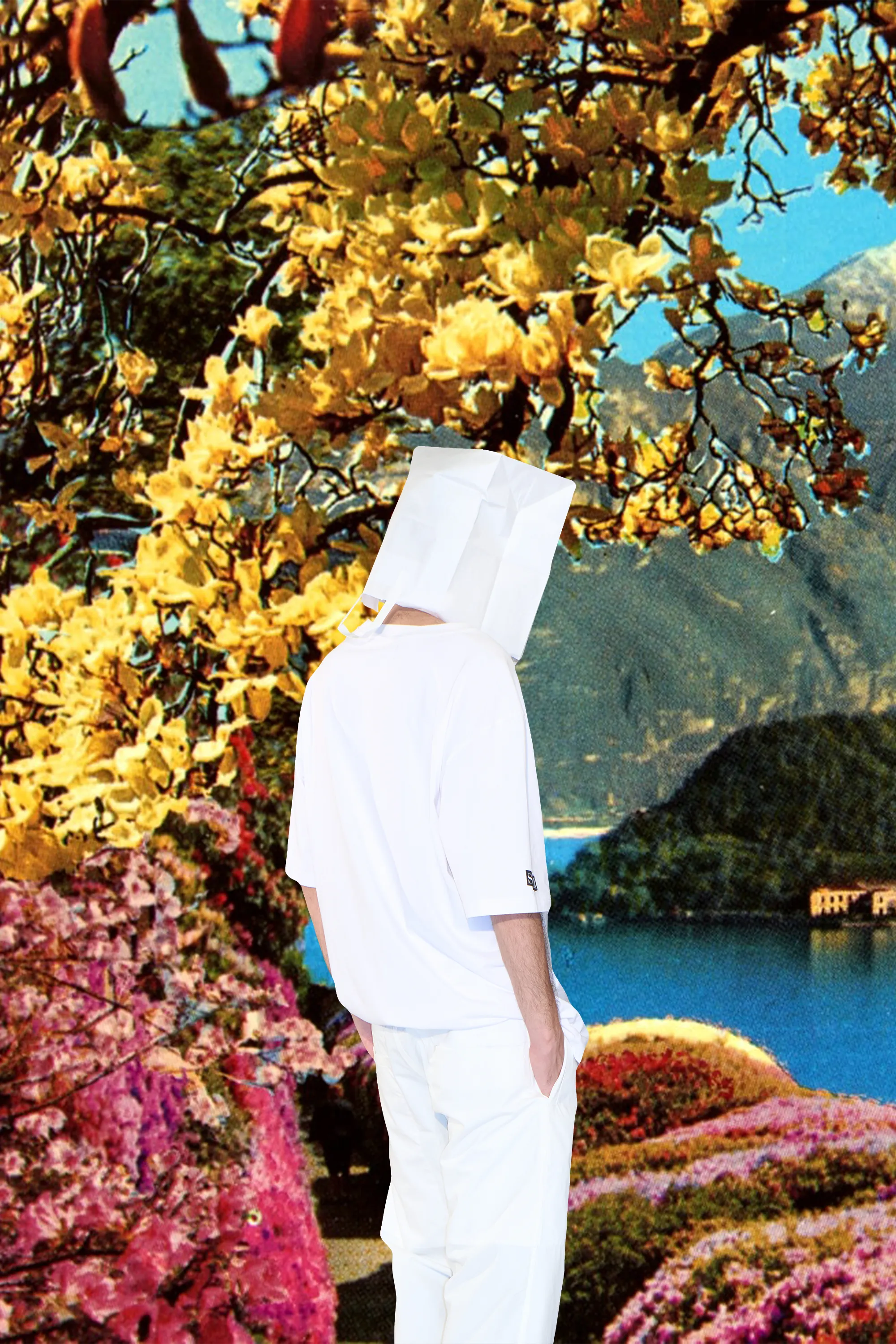 Back view of the Holy white cotton T-shirt by Sébastien Meunier — from the Chapitre 14 collection.