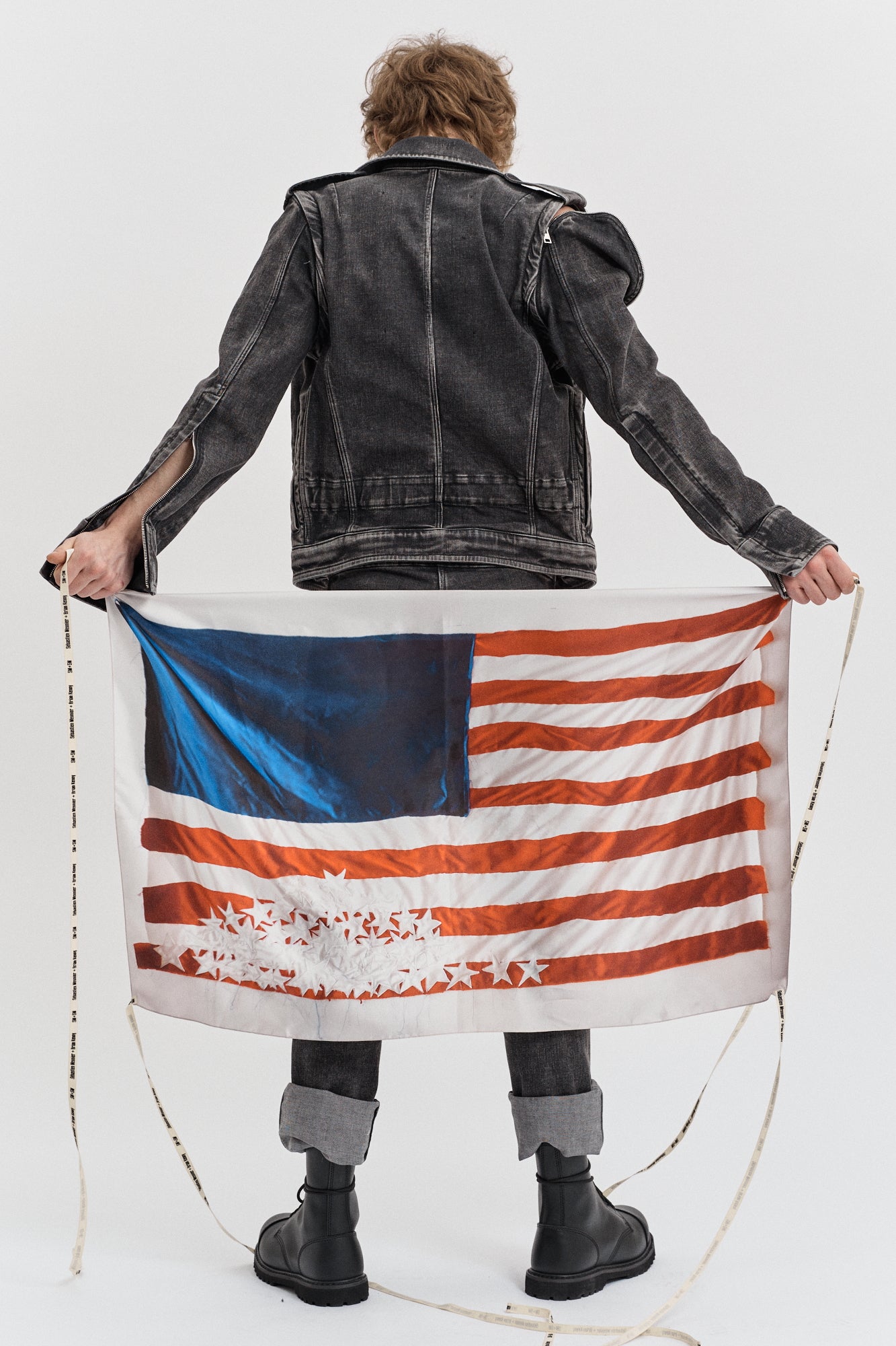 [FALLEN STARS] Silk scarf with printed artwork