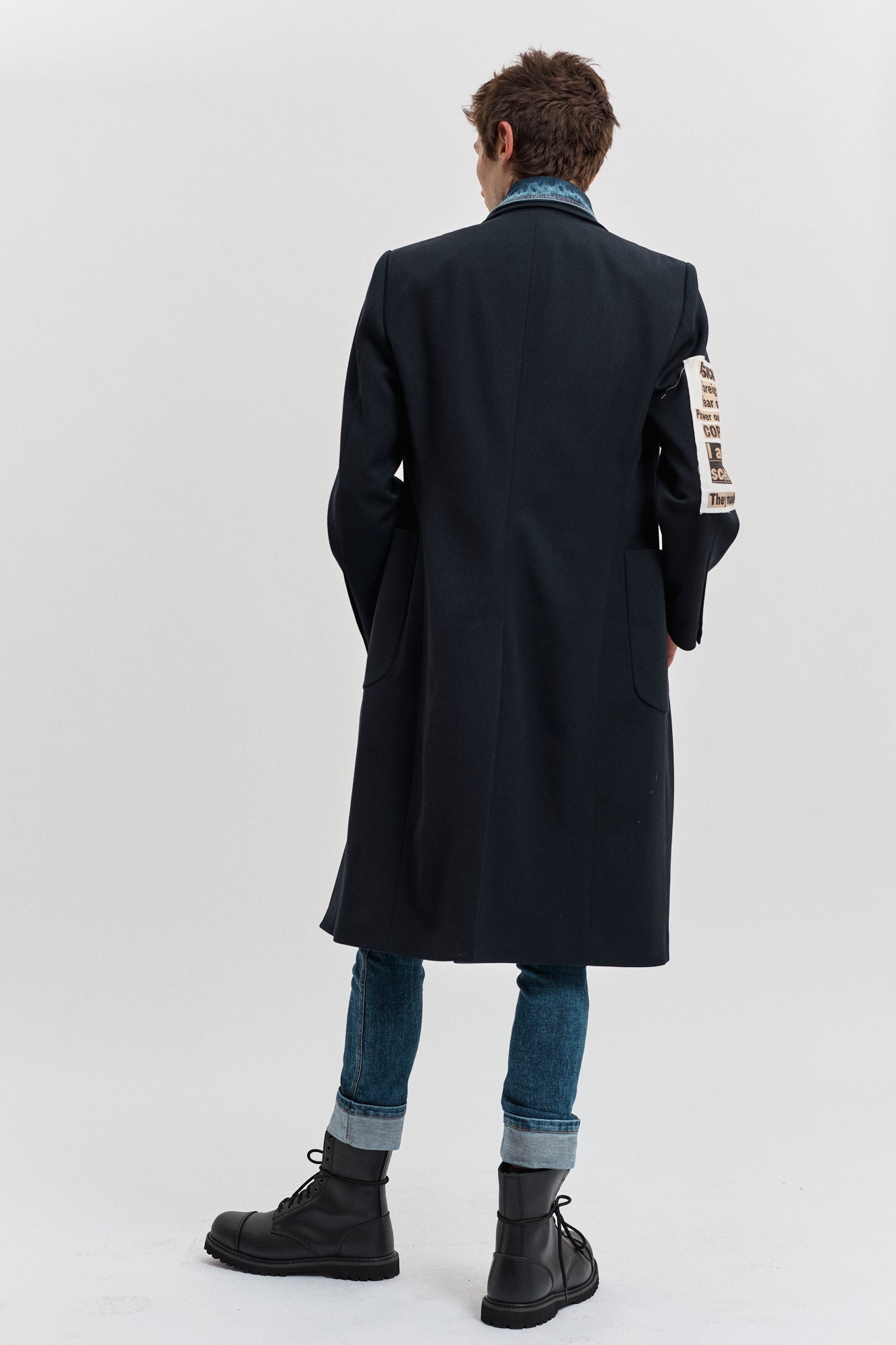 [SM+SM] Single-breasted coat with printed artwork