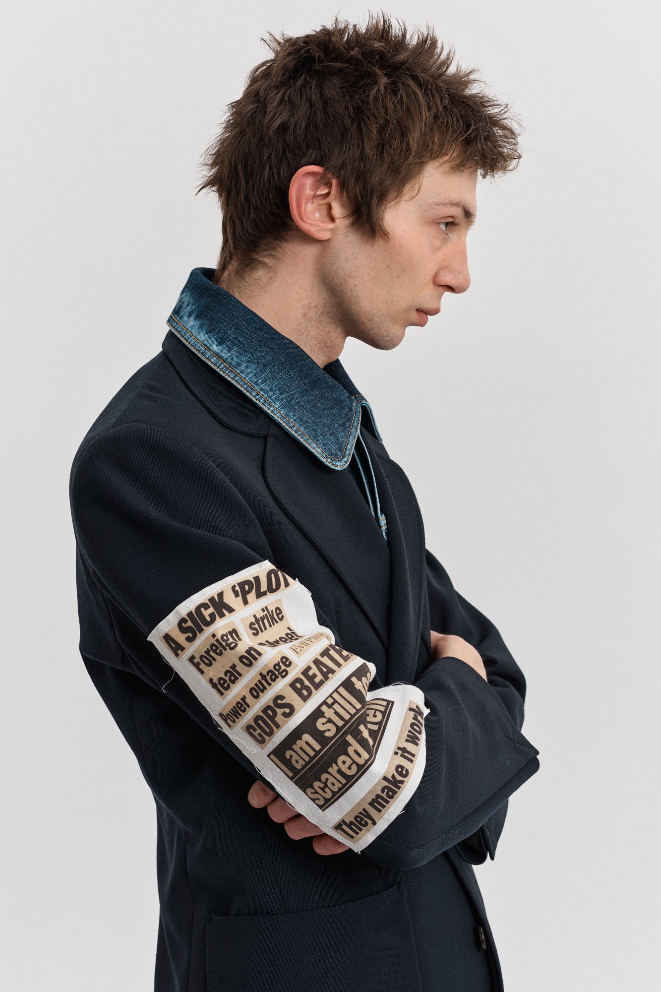 [SM+SM] Single-breasted coat with printed artwork