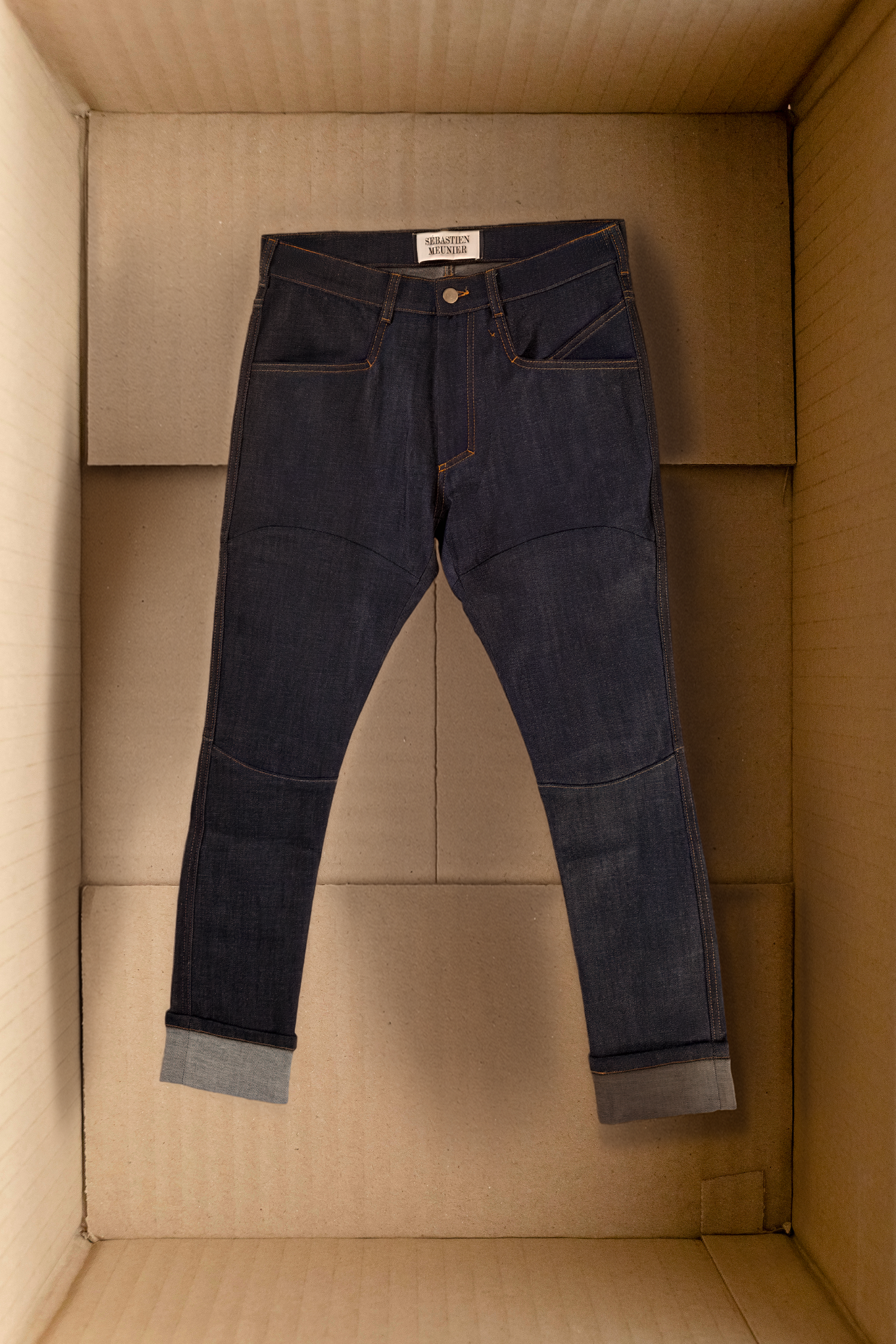 [SM] Anatomical raw denim trousers