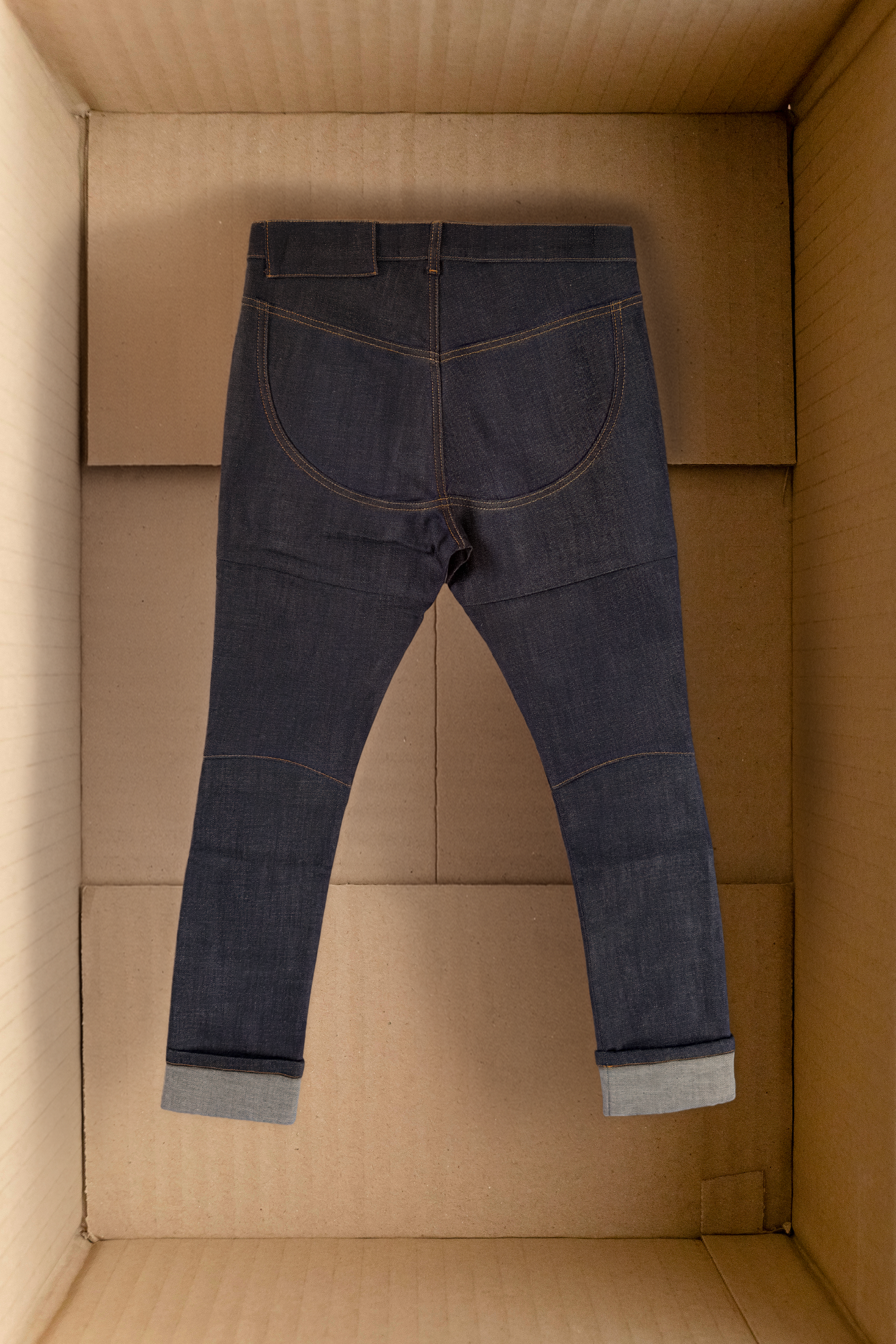 [SM] Anatomical raw denim trousers