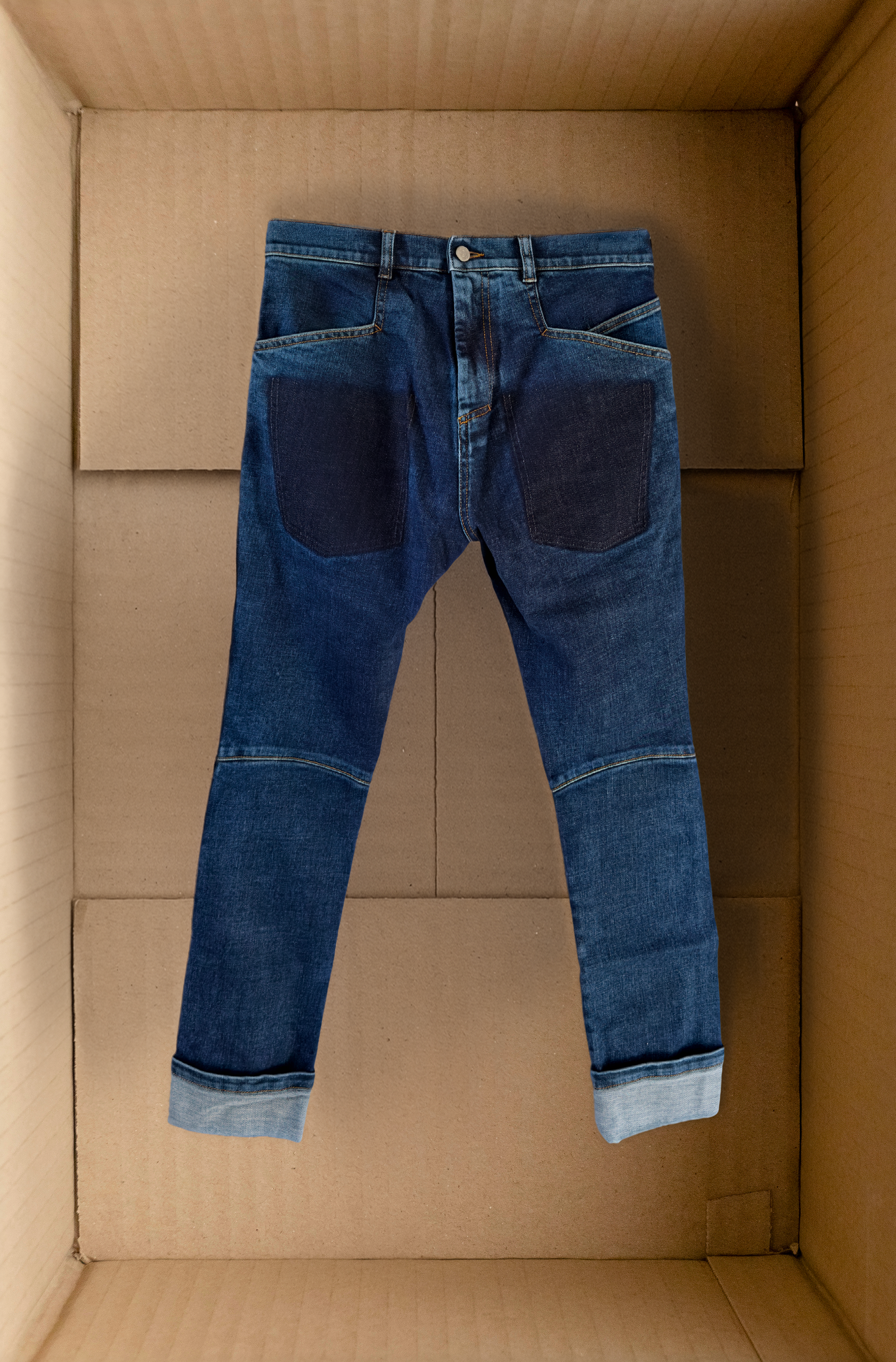 [SM] Reversed slim-fit denim trousers