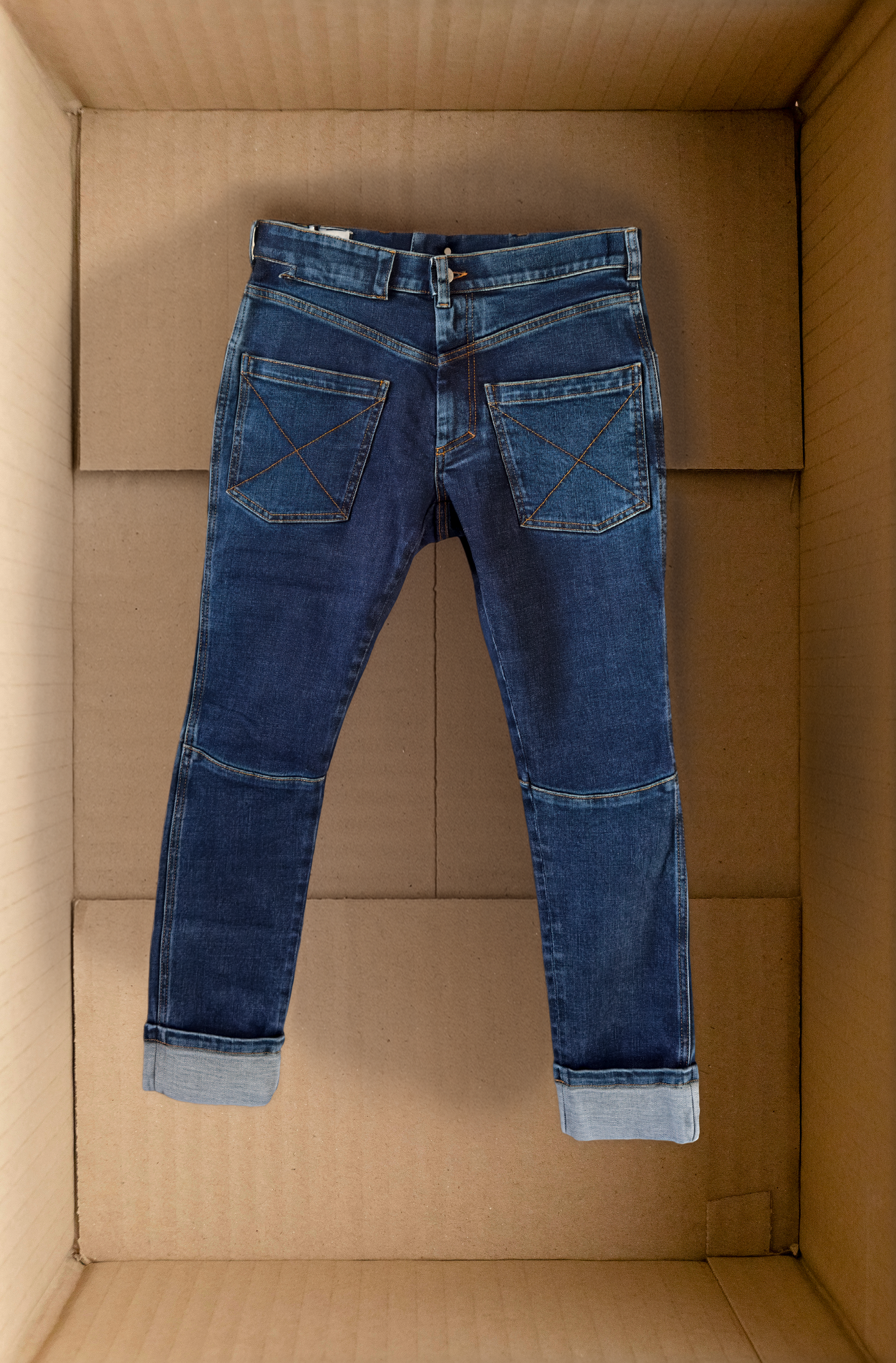 [SM] Reversed slim-fit denim trousers