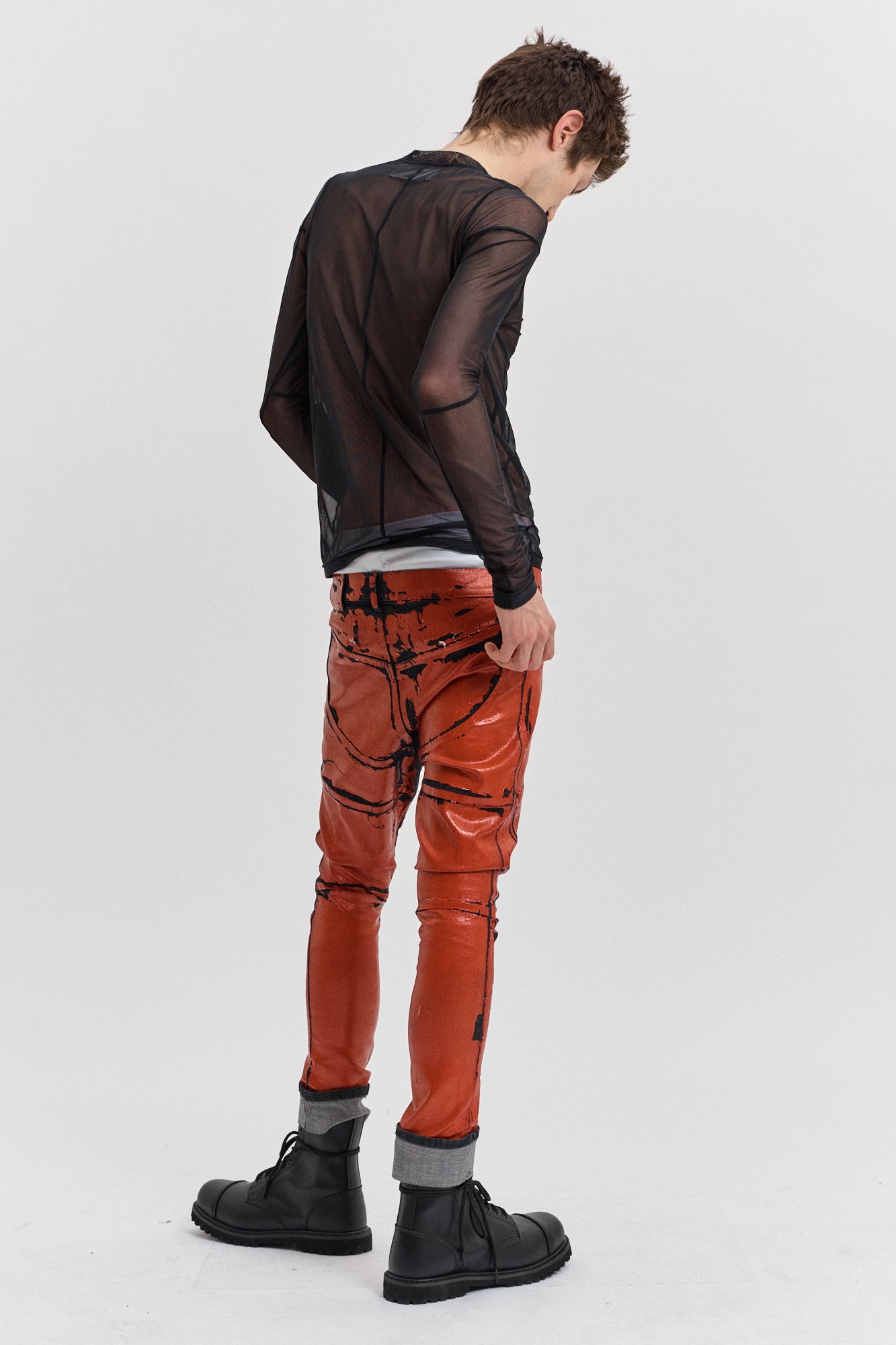 [SM] Anatomical stretch tulle long-sleeve top