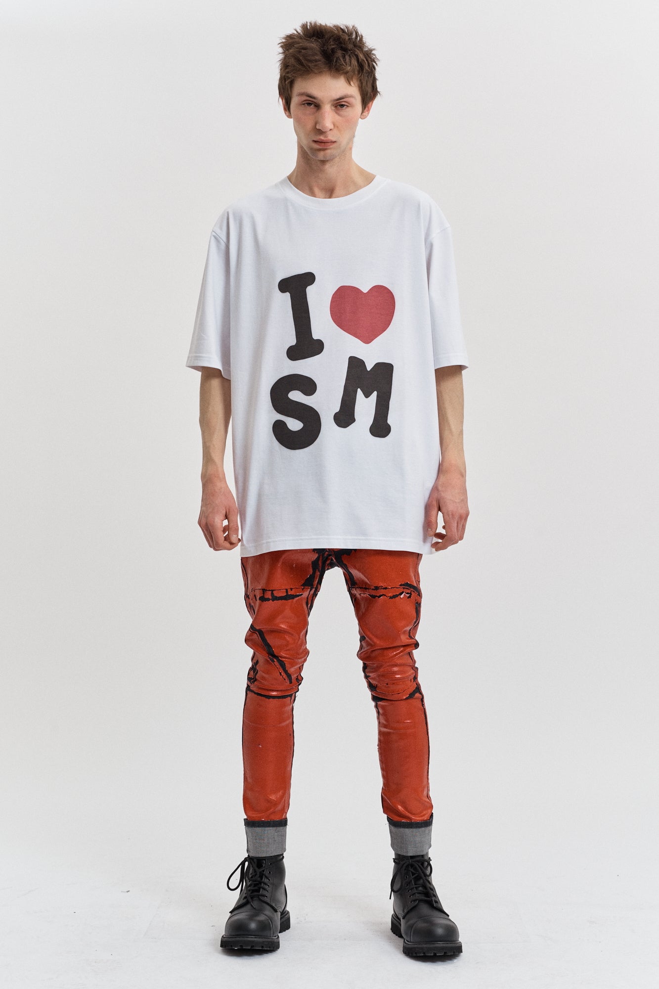 [I HEART SM] Printed oversized jersey t-shirt