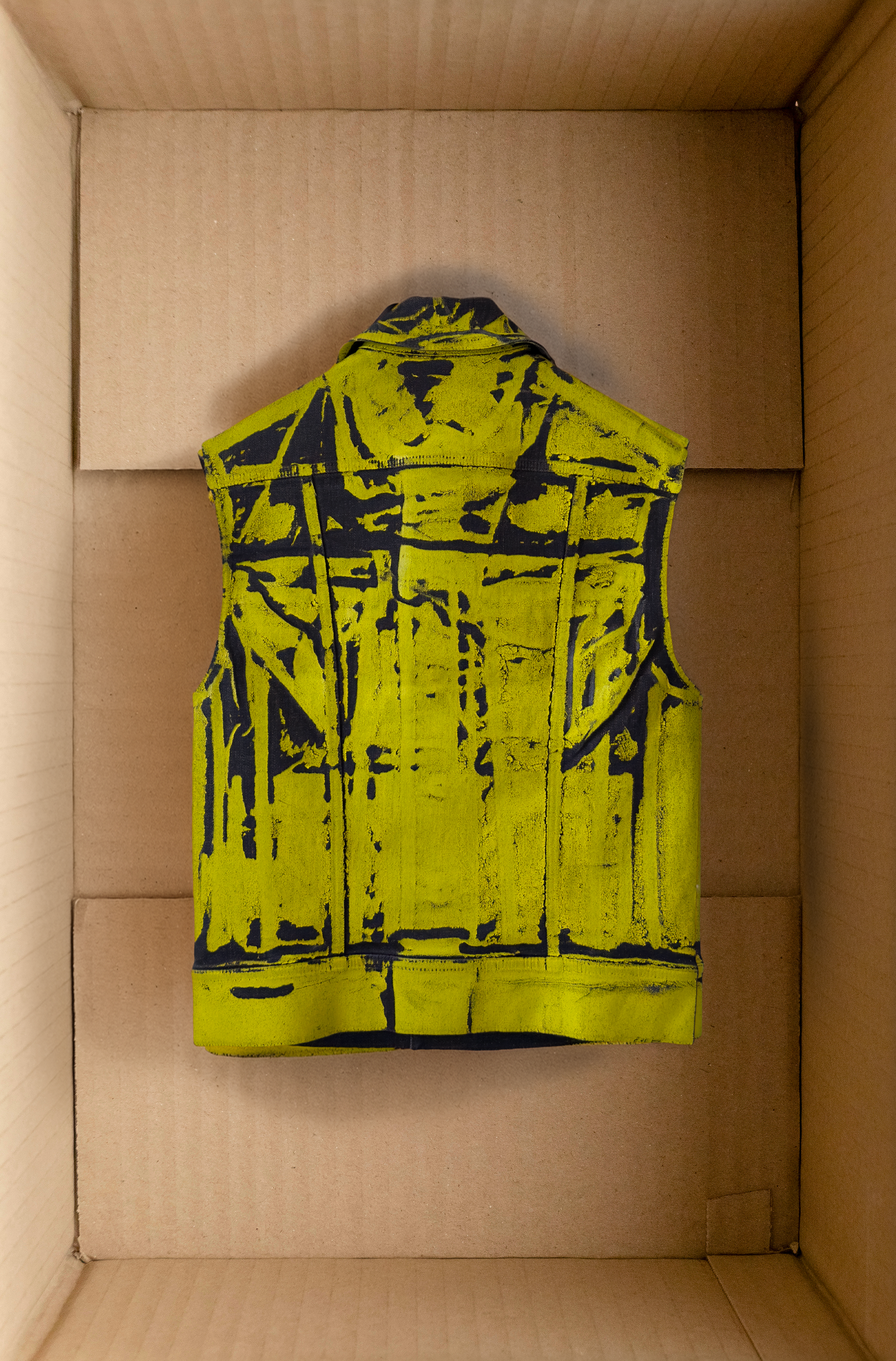 [SM] Yellow coated denim vest